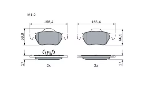 BOSCH Brake Pad Set, disc brake (0986494439)