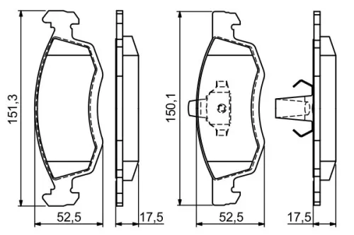 BOSCH Brake Pad Set, disc brake (0986494197)