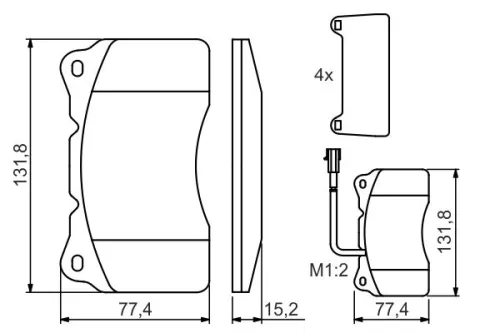 BOSCH Brake Pad Set, disc brake (0986494131)