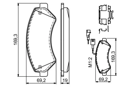 BOSCH Brake Pad Set, disc brake (0986494580)