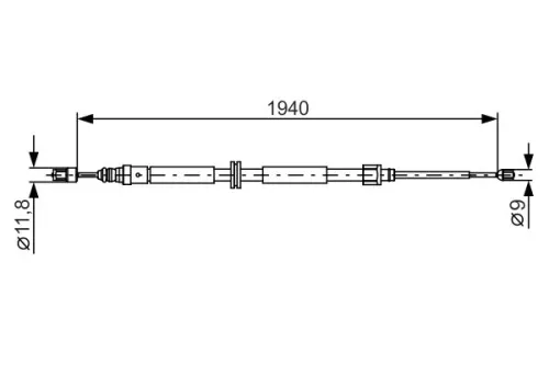 BOSCH Cable Pull, parking brake (1987482325)