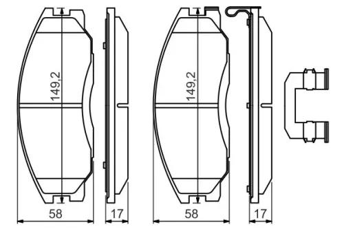 BOSCH Brake Pad Set, disc brake (0986494650)