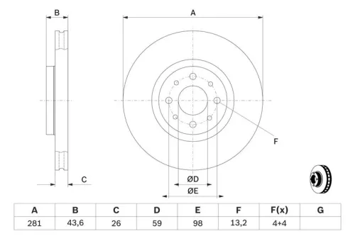 BOSCH Brake Disc (0986479B52)