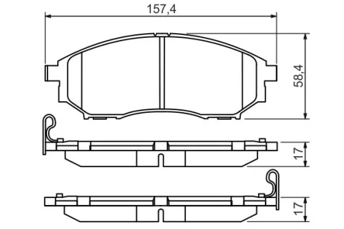 BOSCH Brake Pad Set, disc brake (0986494295)