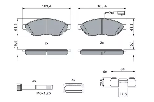 BOSCH Brake Pad Set, disc brake (0986494591)