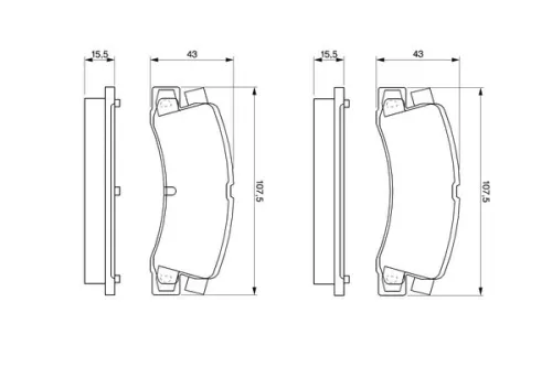 BOSCH Brake Pad Set, disc brake (0986424383)