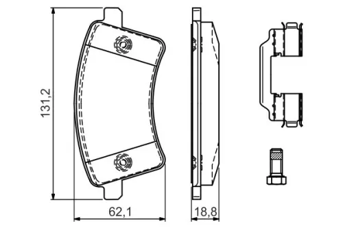BOSCH Brake Pad Set, disc brake (0986494612)