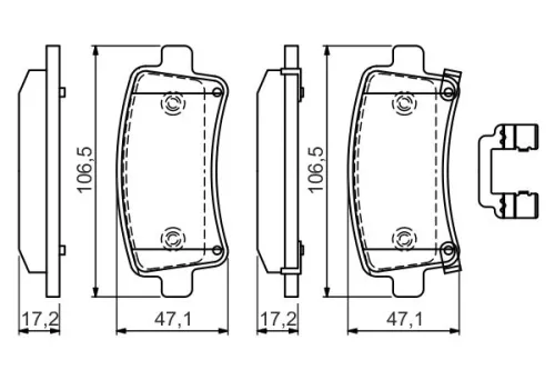 BOSCH Brake Pad Set, disc brake (0986494586)