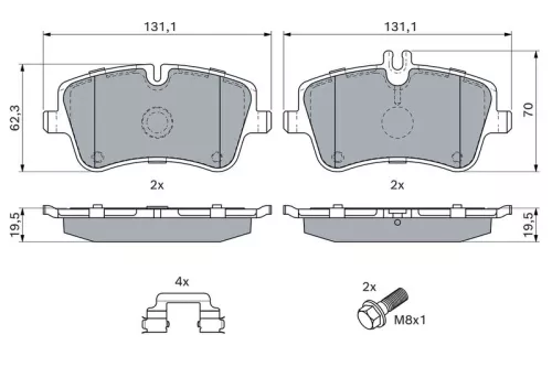 BOSCH Brake Pad Set, disc brake (0986494607)