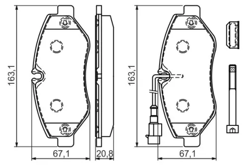 BOSCH Brake Pad Set, disc brake (0986494334)