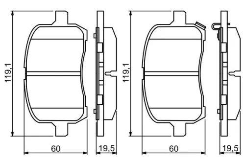 BOSCH Brake Pad Set, disc brake (0986494306)