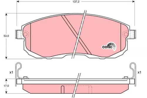TRW Brake Pad Set, disc brake (GDB1003)