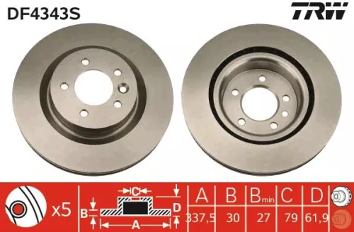 TRW Brake Disc (DF4343S)