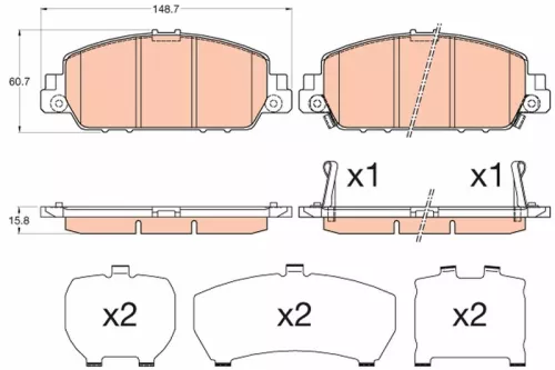 TRW Brake Pad Set, disc brake (GDB3615)