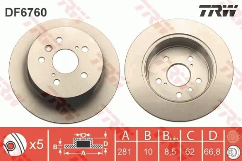 TRW Brake Disc (DF6760)