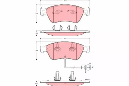 TRW Brake Pad Set, disc brake (GDB1598)