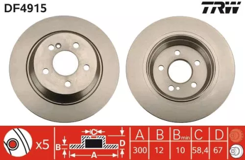 TRW Brake Disc (DF4915)