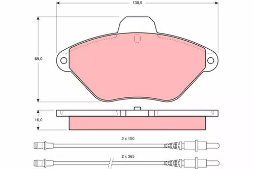 TRW Brake Pad Set, disc brake (GDB1102)