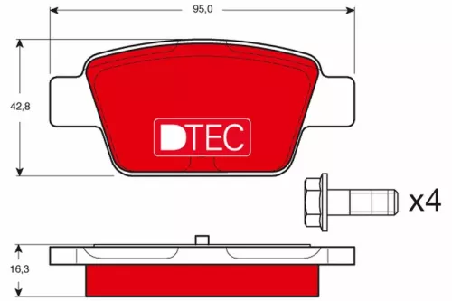 TRW Brake Pad Set, disc brake (GDB1485DTE)