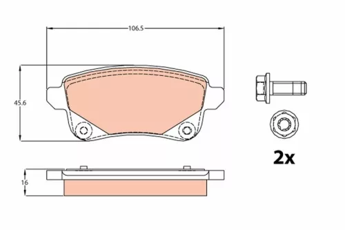 TRW Brake Pad Set, disc brake (GDB2082)