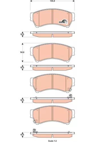 TRW Brake Pad Set, disc brake (GDB3501)