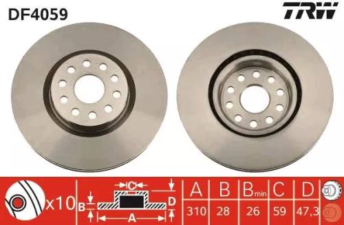 TRW Brake Disc (DF4059)
