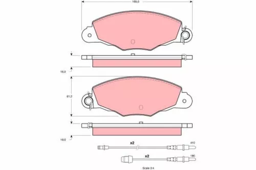 TRW Brake Pad Set, disc brake (GDB1336)