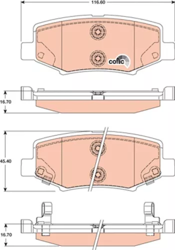 TRW Brake Pad Set, disc brake (GDB4145)