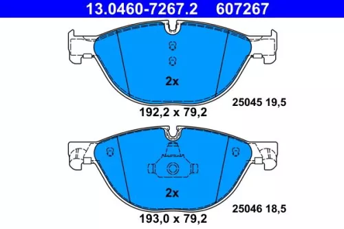 ATE Brake Pad Set, disc brake (13.0460-7267.2)