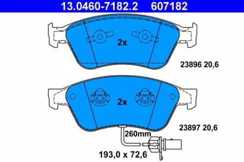 ATE Brake Pad Set, disc brake (13.0460-7182.2)