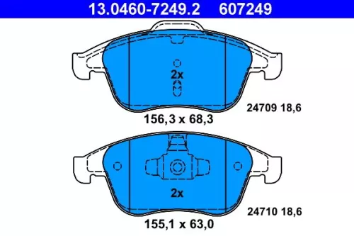 ATE Brake Pad Set, disc brake (13.0460-7249.2)