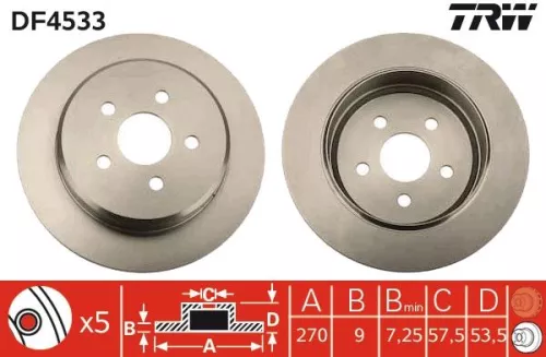 TRW Brake Disc (DF4533)