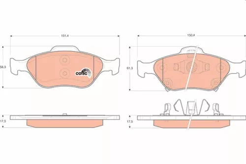 TRW Brake Pad Set, disc brake (GDB3457)