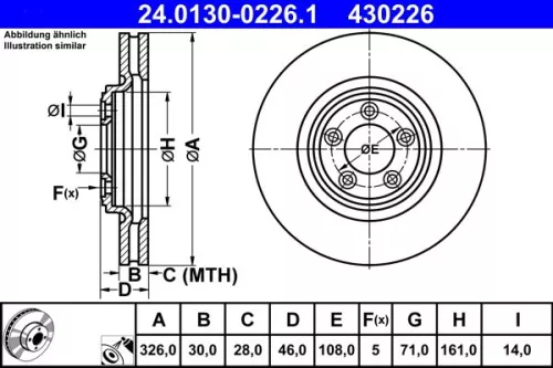 ATE Brake Disc (24.0130-0226.1)