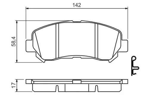 BOSCH Brake Pad Set, disc brake (0986494501)