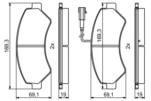 BOSCH Brake Pad Set, disc brake (0986494799)