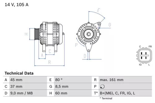 BOSCH Alternator (0986082410)