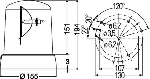HELLA Rotating Beacon (2RL008061-111)