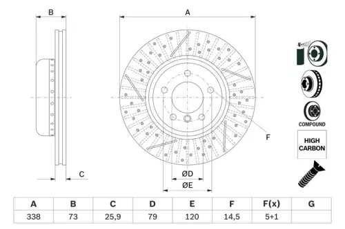 BOSCH Brake Disc (0986479E09)