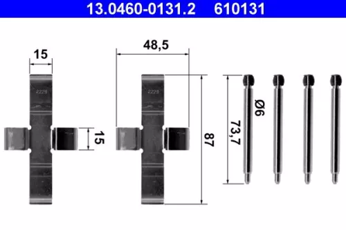 ATE Accessory Kit, disc brake pad (13.0460-0131.2)