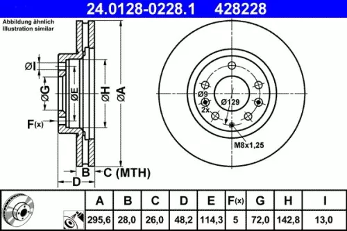 ATE Brake Disc (24.0128-0228.1)