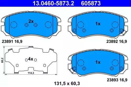 ATE Brake Pad Set, disc brake (13.0460-5873.2)
