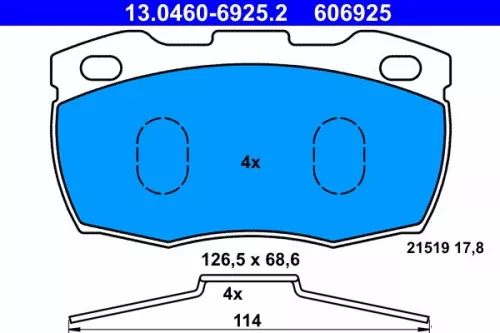 ATE Brake Pad Set, disc brake (13.0460-6925.2)