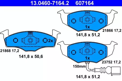 ATE Brake Pad Set, disc brake (13.0460-7164.2)