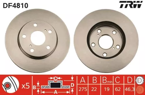 TRW Brake Disc (DF4810)