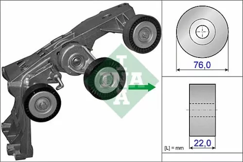 Schaeffler INA Belt Tensioner, V-ribbed belt (534043110)