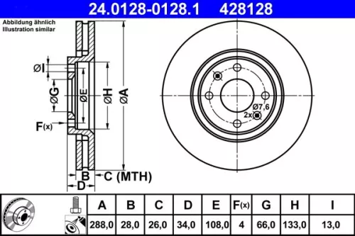 ATE Brake Disc (24.0128-0128.1)