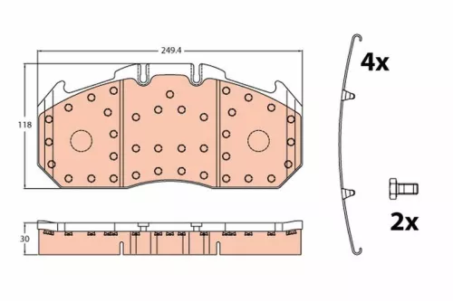 TRW Brake Pad Set, disc brake (GDB5086)