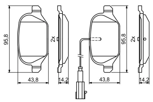 BOSCH Brake Pad Set, disc brake (0986494779)