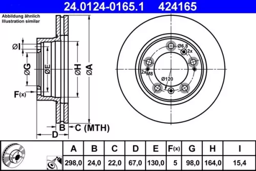 ATE Brake Disc (24.0124-0165.1)